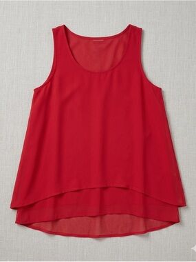 Charming Charlie Fuchsia Layered Tank Top Medium Asymmetrical Summer Zipper Back